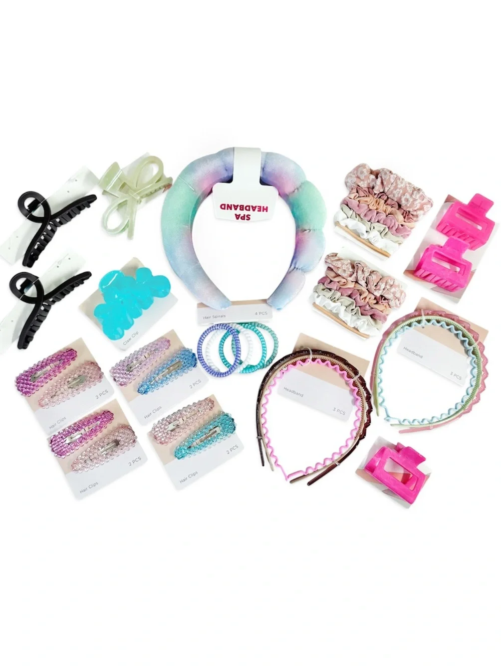 40pc Hair Accessories Lot Claw Clips Headband Scrunchies Barrettes Hair Ties NWT